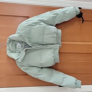 Green, cropped, puffer jacked.  Size S/M